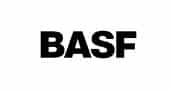 Logo BASF : Identité visuelle de l'entreprise de chimie Logo de l'entreprise BASF en lettres capitales noires épaisses sur fond blanc.